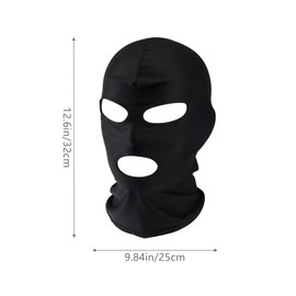 2 Pieces 3-Hole Full Cover, Women and Men Thin Balaclava mask, Suitable for Motorcycle, Bicycle, Hunting, Riding Cap, Skiing Black