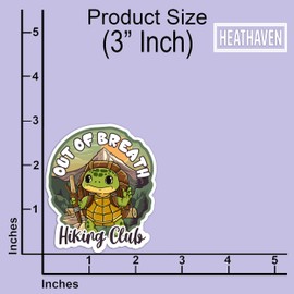 (3pcs) Turtle Out of Breath Hiking Club Sticker, Car Camping Sticker, Forest Stickers, Hiking Stickers, Camping Stickers