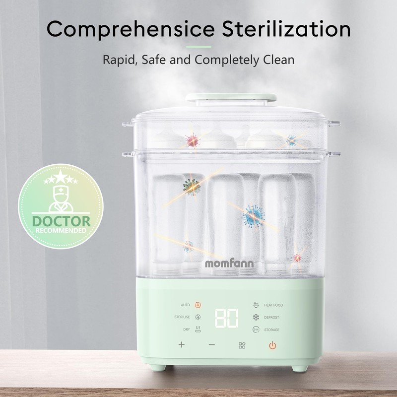 Bottle Sterilizer and Dryer, All-in-One Electric Steam Sterilizer Bottle Sanitizer