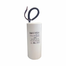 Sotubx 120uf CBB60 250 Volt Round Capacitor Replacement Part Plastic Run Capacitor 250V AC 120uF 50/60Hz with Wire Run Round Capacitor for Air Compressor, Air Conditioners, Compressors and Motors