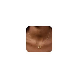 Jikasi Heart Necklace for Women Gold Plated Heart Necklaces Tiny Open Heart Pendant Necklace for Women Cute Heart Jewelry for Gift