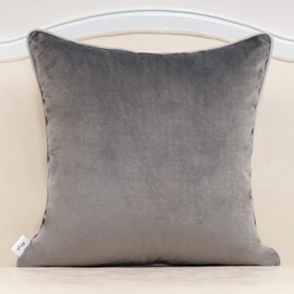 Alerfa Gold Leather Striped Gray Throw Pillow Cover 18x18 Inch, Geometric Luxury Decorative Embroidered Velvet Pillow Cover for Couch Living Room Bedroom