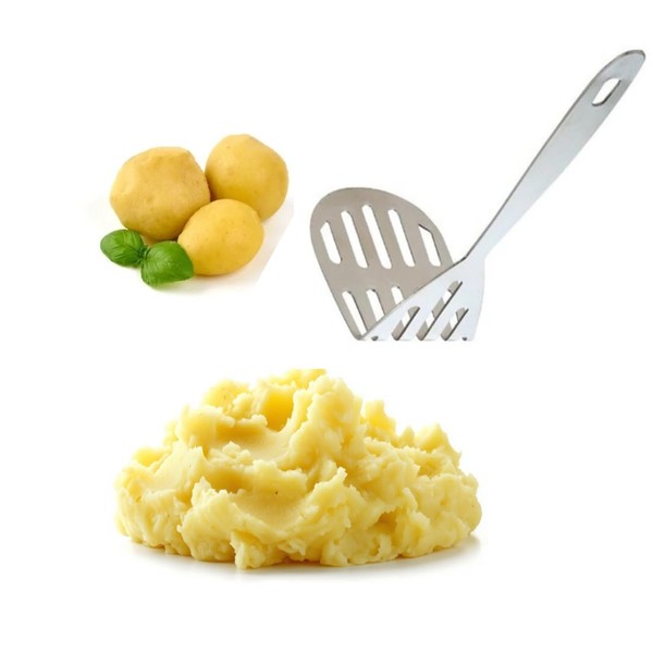 Stainless Steel Potato Ricer Masher with Turner Kitchen Tool Avocado