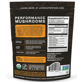 Laird Superfood Performance Mushroom Blend 3.17oz Energy Cognition Best By 9/25