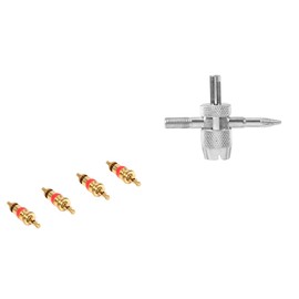Valve Core 4 Way Car Bicycle Tyre Valve Repair Remover Tool Tyre Accessories + 4 Valve Core