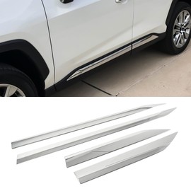 Body Door Side Molding Trim Covers Compatible with Toyota RAV4 2019-2025 Door Molding Stripes Chrome ABS