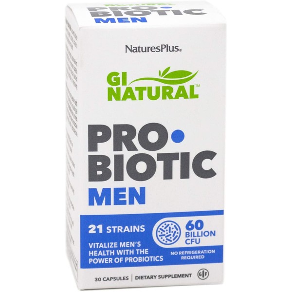 NaturesPlus GI Natural Probiotic Capsules, Men - 30 Capsules -