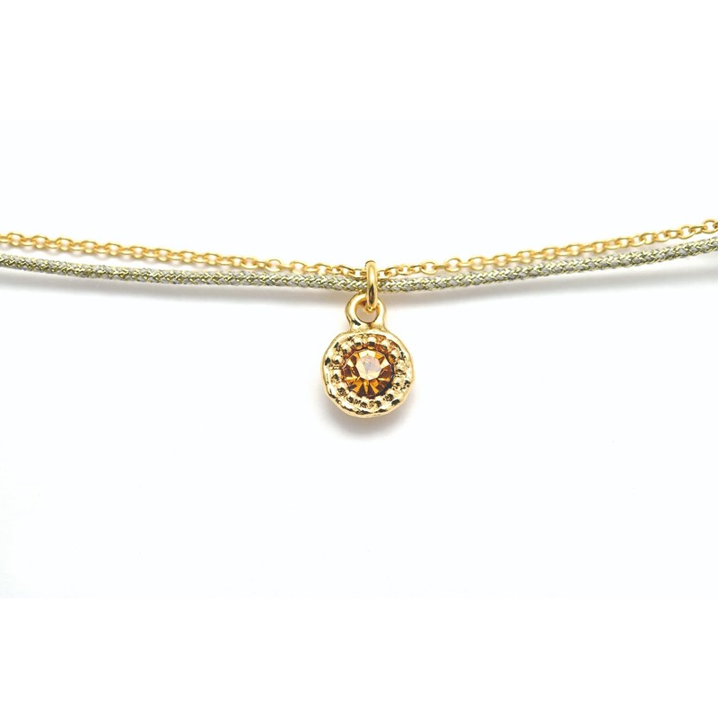 Takumi TAK-35-2 Stone Charm Bracelet II Gold, Wrist Circumference Approx.