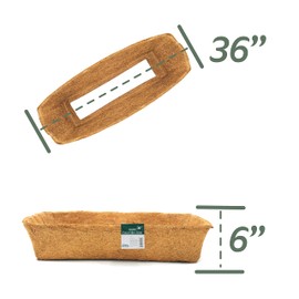 Bosmere F954 36-Inch Pre-Formed Replacement Coco Liner with Soil Moist for Rectangular Planter