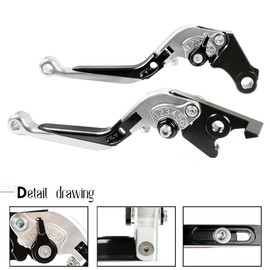 CNC Clutch & Brake Lever Sets Foldable Extendable for CBR 125R 250R 300R 500R, CB 125R 125F 300F/FA 500F/X 500, Rebel CMX250C CMX250 CA250 NSR125 GROM MSX125 Silver