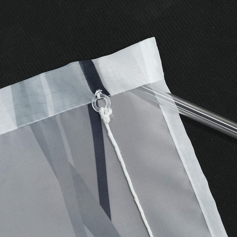Eslir Roman Blind with Tabs, Transparent Tab-Top Kitchen Curtains, Modern