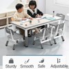 Kids Table and 6 Chairs Set, Height Adjustable Toddler Table