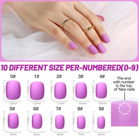 Teenitor 288pcs Short Press On Nails, Teenitor Matte Acrylic False Nails With Glue, 12 Color Glue On Nails For Small Hands