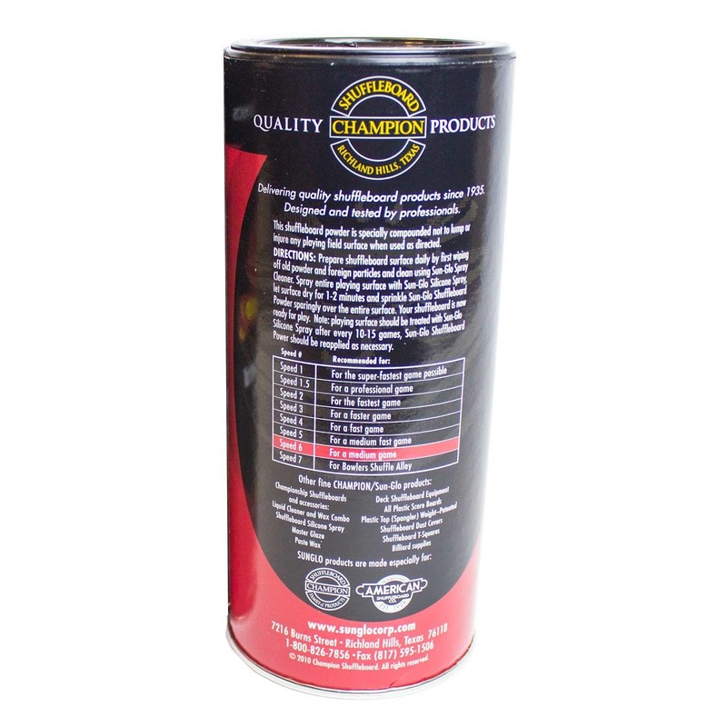 Case of Sun-Glo #6 Medium Speed Shuffleboard Powder Wax (24
