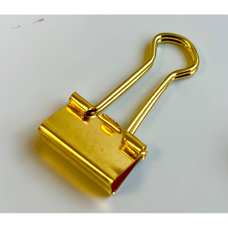 15mm Gold Metal Binder Foldback Clips Bulldog/Paper Clips/Binder Clips File