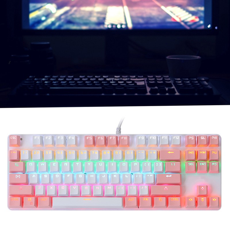 Keyboard Mechanical Gaming 87 Key Mixed Light Computer Supplies for