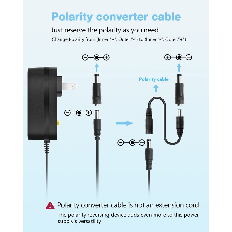 Aclorol Universal Power Adapter 30W 12V 9V 7.5V 6V 5V