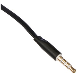 SYSTEM-S 4-Pin 2x 3.5 mm Jack to Jack TRRS Audio Stereo AUX Headset Cable Flat Cable 100 cm Black