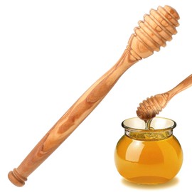 Ptwola 1 Pcs Wooden Honey Sticks 6.42 Inch Honey Dispenser Server Durable No Drip Mini Honey Dipper Spoon Stirrers Set for Tea Wedding Party Home Cooking Eating Dessert Gift Dinner Pot