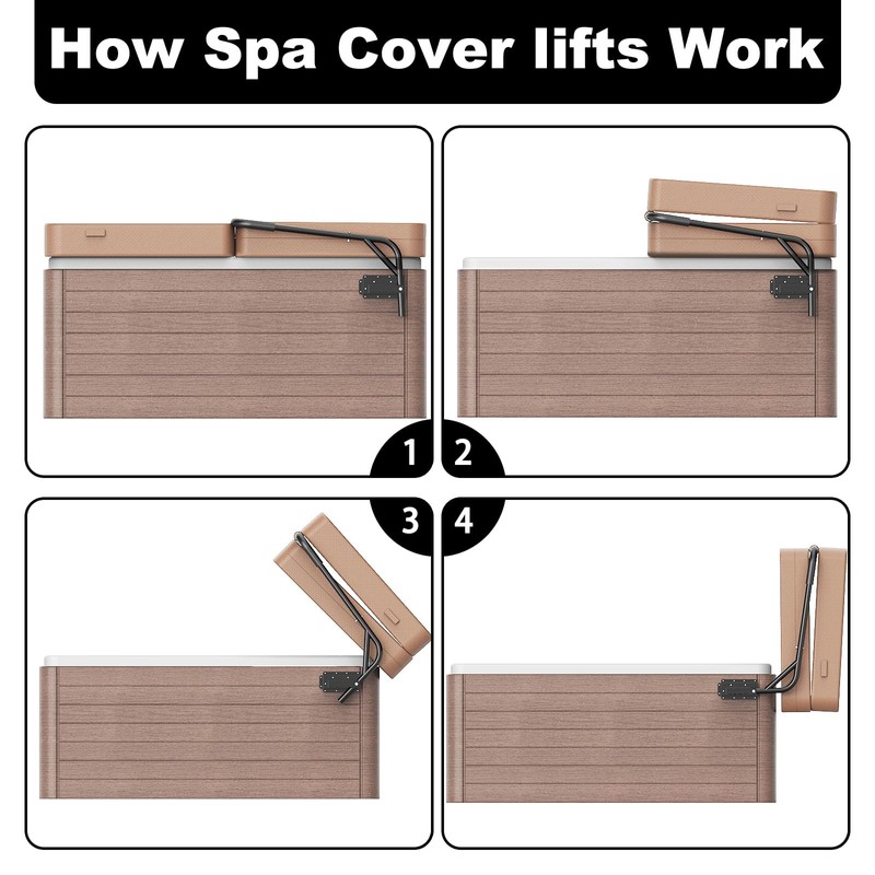 Dogetgd Spa Cover Lift Top Mount Spa & Hot Tub