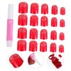 Mikinona 48pcs Short Square Glitter Full Cover Fake Nails for