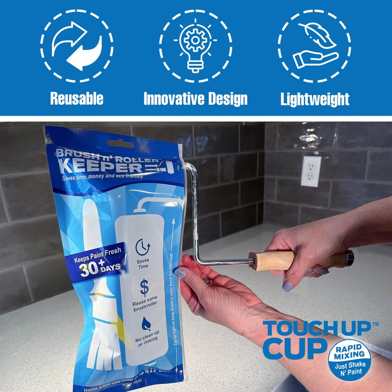 Touch Up Cup Brush & Roller Keeper, Paint Roller Cover