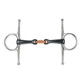 Shires Full Cheek Lozenge Black Sweet Iron Horse Bit UK 5 1/2", Black Sweet Iron