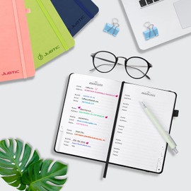 JUBTIC Address book with Alphabetical Tabs, Hardcover Password Keeper and Telephone Book Address Organizer Record Contacts, Internet Login Address Log book Journal Notebook for Home or Office-Black