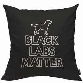 Mugod Black Labs Matter Cushion Cover Throw Pillow Covers Simple Black Dog Pillow Case for Men Women Decorative Home Sofa Chair Couch 45x45cm/18x18 Inch
