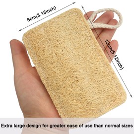 Roellgs 6 Pack Organic Dishwashing Sponges Kitchen Sponge Eco Sponge Scrub Brush, Zero Waste Natural Loofah Plant Fiber 100% Biodegradable Compostable, Loofah Exfoliator, Kitchen Dishwashing Sponge