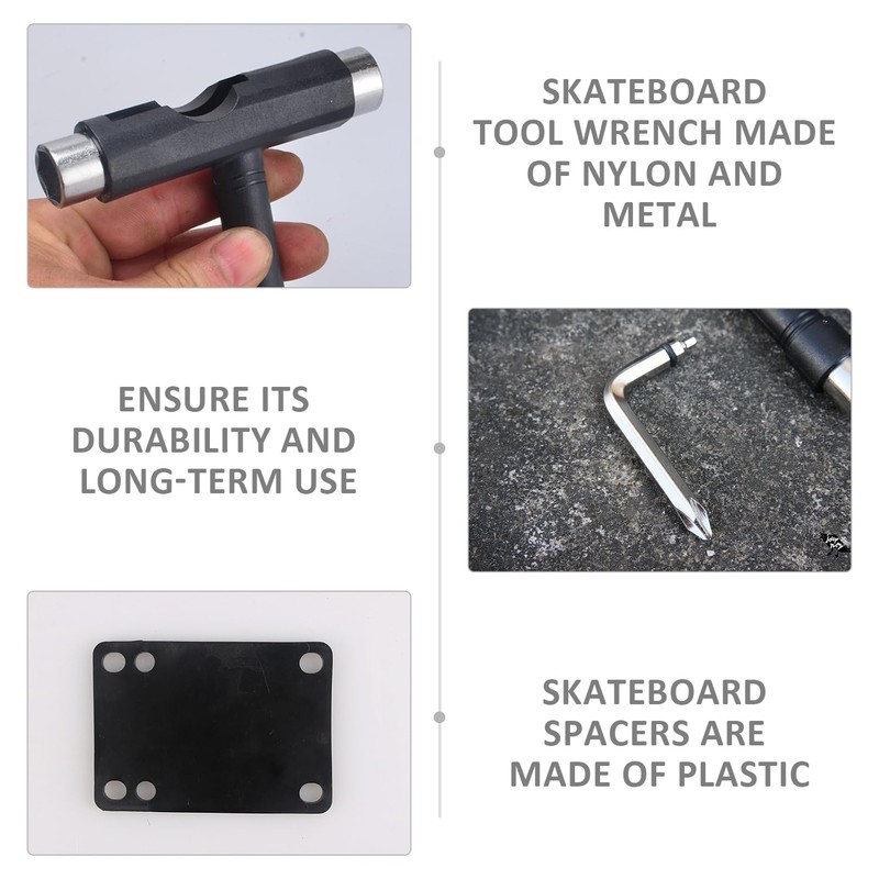 FDGGT 1 Set Skateboard Tool Keys and 1 Skateboard Spacer,