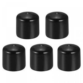 sourcing map Pack of 5 34 mm Protector Rubber End Caps Cover for Screw Furniture Pipe Black