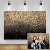 Renaiss 2.5 x 1.8 m Black and Gold Glitter Backdrop