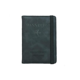 DURGOM ® ️ Passport Holder with RFID Protection, Very Useful for Travel | High Resistance Leather Passport Holder, black, Modern