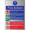 VSafety General Fire Action 5 Message Sign - 150mm x