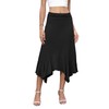 NILOUFO Women's Handkerchief Hemline Midi Skirt Summer Casual Flowy High
