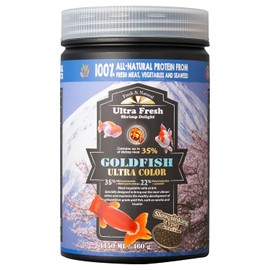 Ultra Fresh Sinking Goldfish Food, Color Enhancing, Balanced Diet, All Natural Ingredients, Clear Water Formula, Slow Sinking Gold Fish Pellets, Goldfish Ultra Color 16.22 oz