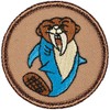 Beaver Shark Patrol Patch - 2" Diameter Round Embroidered Patch
