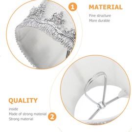jojofuny European Style Fabric Lamp Shade Vintage Lamp Shade Victorian Lampshade Cover Clip On Bulb Chandelier Lamp Shade Barrel Lampshade for Table Wall Floor Light Silver