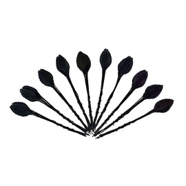 HukDok Mulberry Paper Small Leaves of Roses Artificial Fake Leaf DIY Crafts Scrapbooking Wedding Bouquet Wreaths Supplies Decoration Floral Arrangements (Black)