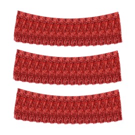 Mandala Crafts Guirnalda de espumillón rojo – Guirnalda de flecos de espumillón de carámbanos – 50,8 cm x 20 pies de largo metálico de aluminio con flecos para árbol de Navidad, decoración de fiesta de Navidad