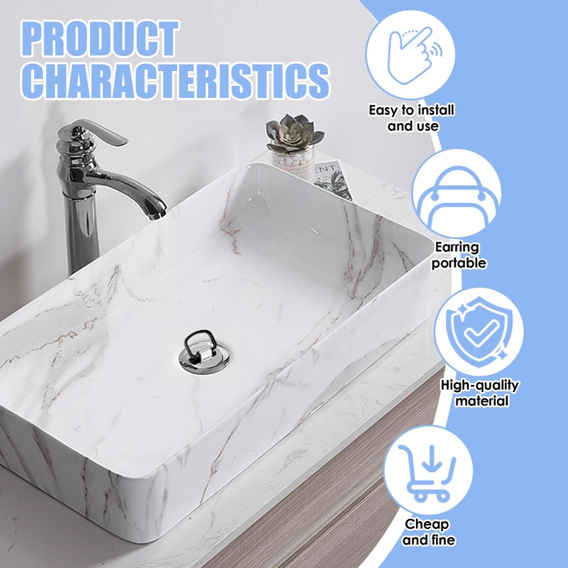 Kitchen Sink Plug, Chrome Sink Plug Replacement 45mm, Bath Plug