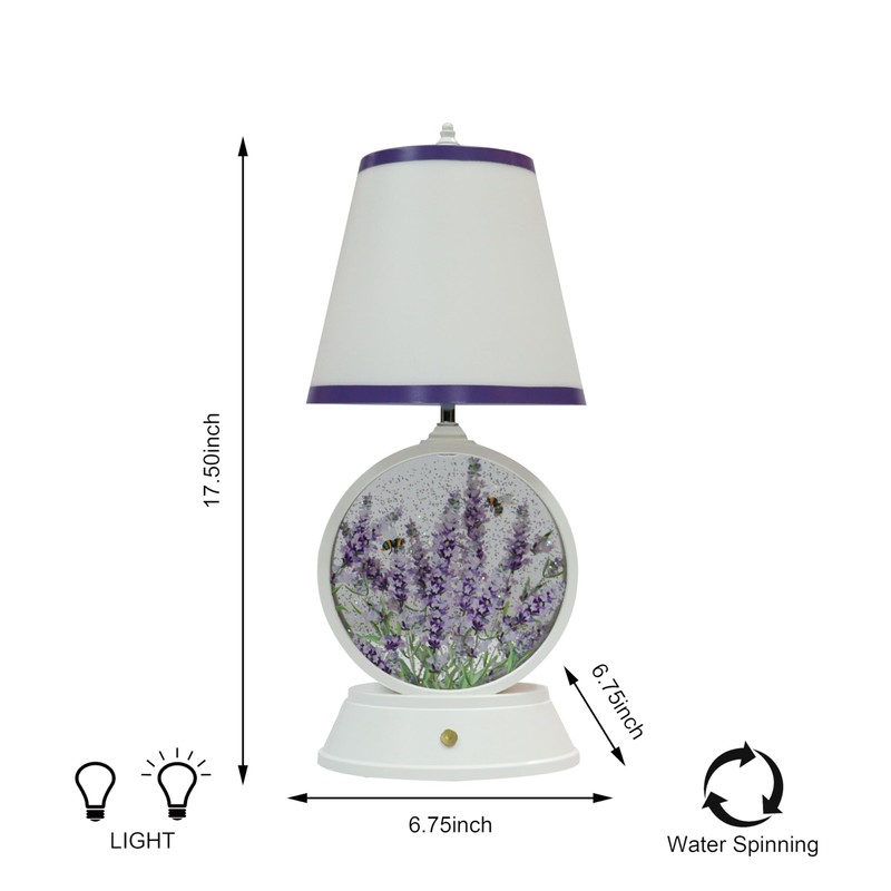 MOMENTS IN TIME LED Lamp Shaped Glitter Spinning Water Globe
