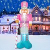 PARAYOYO 10FT Christmas Inflatables Pink Nutcracker Hold Candy Cane, Christmas