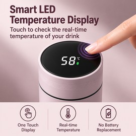 500ml Temperature Display Thermos Cup for Drinks – Stainless Steel Vacuum Insulated Bottle for Work, Travel & Outdoor Use
