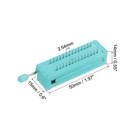 PATIKIL Universal IC Test ZIF Socket 28 Pin 2.54 mm Pitch Narrow Microcontroller Chip for Breadboard Program IC 2PCS