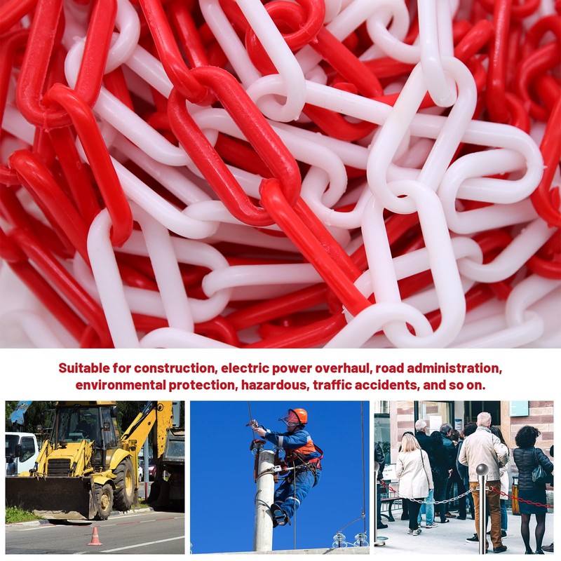 Piuluvor® 10 m Barrier Chain Red White Plastic Chain Barrier