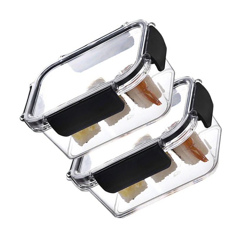 2PCS Food Storage Container Food Grade Clear Refrigerator Organizer Box
