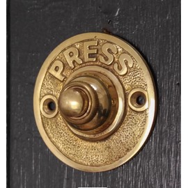 ACL Solid Brass Wired Doorbell - Steampunk Door Bell - Edwardian Victorian Style Door Bell Push Button Round Bell – (62 mm)