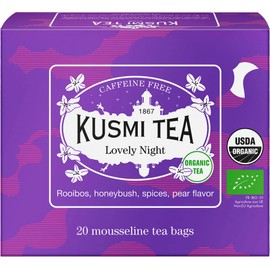 KUSMI TEA Kusmi Tea Lovely Night 0.07 oz (2.0 g) x 20 Tea Bags (No Individual Packaging) Organic, JAS Certified, Herbal Tea, Rooibos Tea